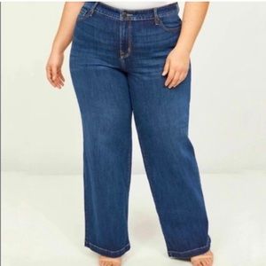 Lane Bryant signature fit mid rise wide leg jeans 12 short